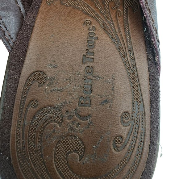 Baretraps Womens Size 8 M Genuine Leather Slip on Mary Janes Clogs Brown Mule - Picture 5 of 8